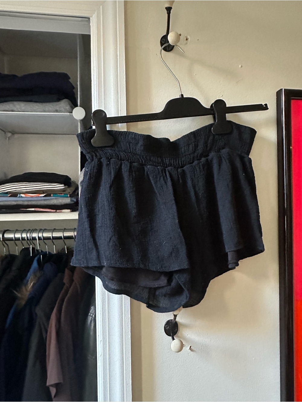 Black Women's Layered Waistband Shorts